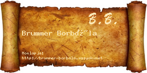 Brummer Borbála névjegykártya